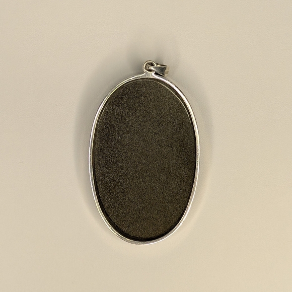 Giant Silver Sheen Obsidian S925 Sterling Silver Pendant - Picture 5 of 7